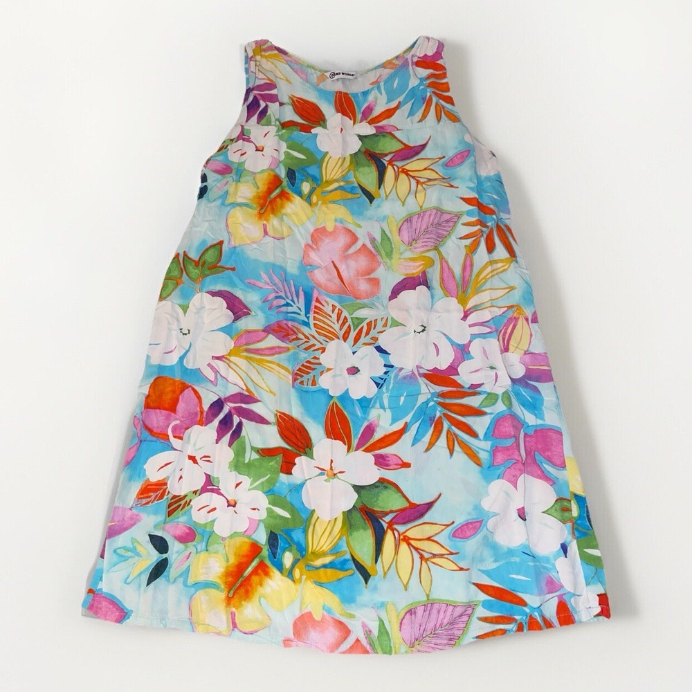 Jams World Floral Mini Dress in Aqua with Multicolor Blooms
